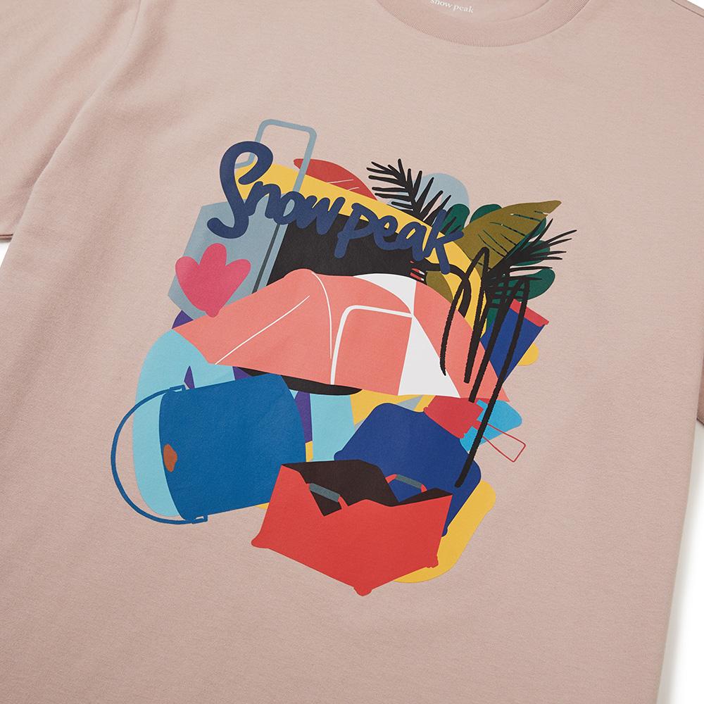 [Snowpeak] [Snowpeak X Seong Nak-jin] Graphic Short Sleeve T-shirt Salmon (S24MMFTS86)
