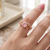 Eleganter Blüte Kristall Ring Licht Luxus Finger Schmuck Süßer Strass Ring Mädchen