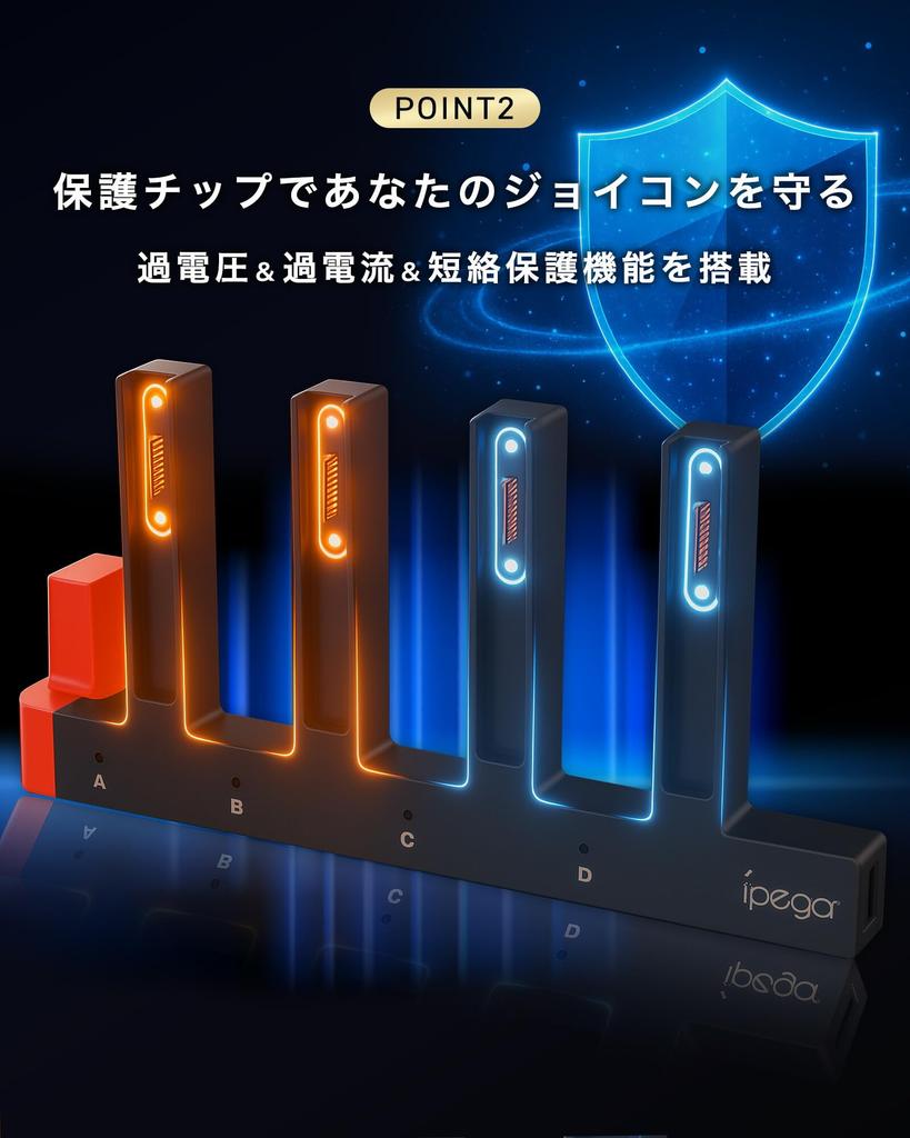 Nintendo Switch 2 Dock Stand Charger for 4 Controllers Rich Black Joy-Con Joy-Con Simultaneously,