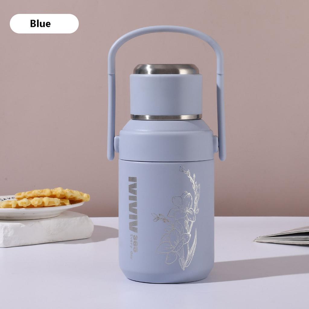 800ml Stainless Steel Insulated Water Bottle with Lid and Handle Multi-Purpose Large Capacity Leakproof for Travel Office School