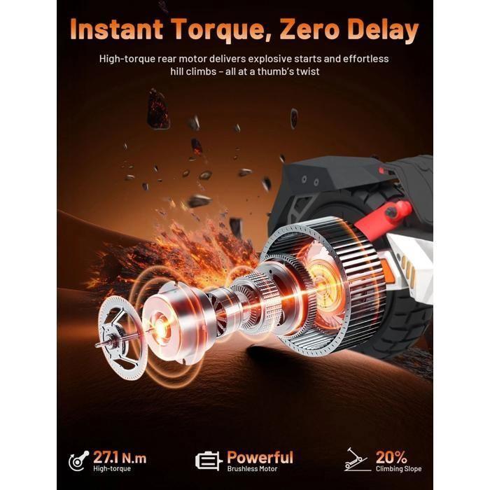 KuKirin M4 MAX - Trottinette Électrique Pliable - Batterie 48V 18,2Ah - 10'' pouces - Moteur 800W - Autonomie 64km - Max 45km/h