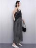 Xitao Patchwork-Streifen Weitbein-Jumpsuit GYX1555