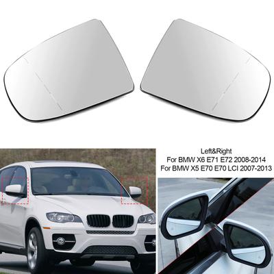 Paar Beheizte Außenspiegel Weißes Glas Für BMW X5 X6 E70 E71 E72 2008-2014