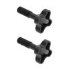 Lot of 2 M12x57 Mm Plastic Fixing Screw Knobs for Garden Awning - Black