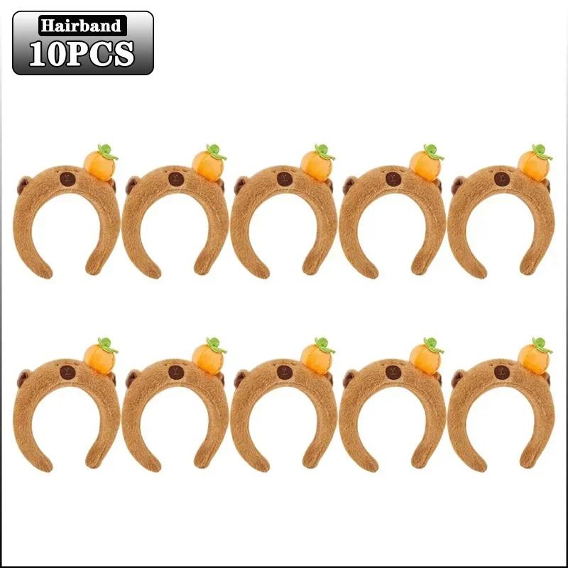 1-10PCS Plush Capybara Hair Hoop High Cranial Top Headband Cute Wash Headband Hair Accessories for Girls Kids Accessories
