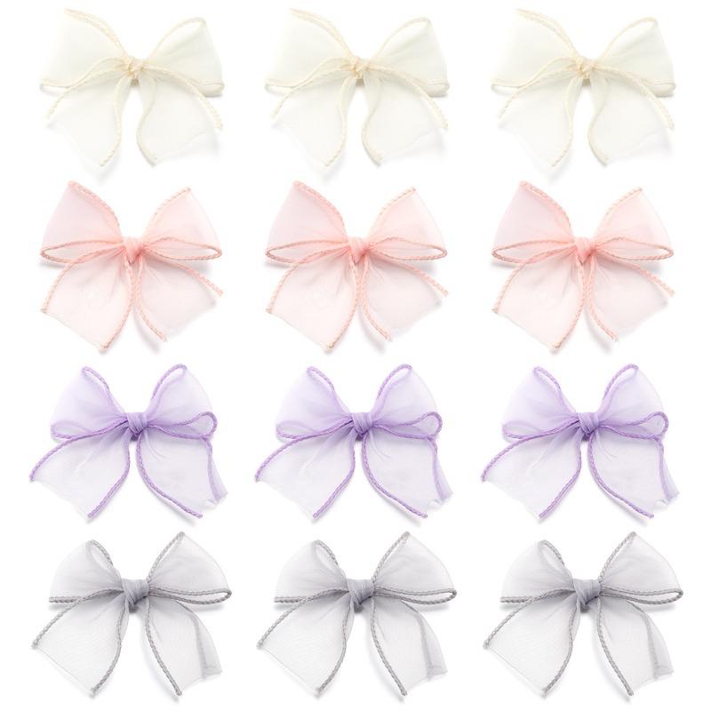 10pcs/pack 8x8cm Fish Tail Gauze Hand Tied Bow Hair Clothing Accessories For DIY Handmade Craft Clothing Decoration Accessories