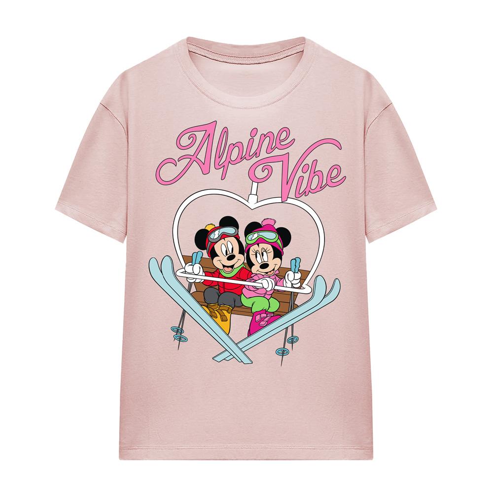 Disney Womens/Ladies Alpine Vibes Mickey & Minnie Mouse T-Shirt