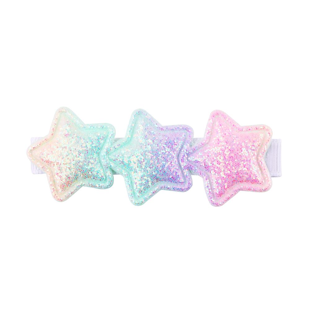 18 Stück Glitzernde Haarspangen für Mädchen Stern Herz Blume Pailletten Herzspangen Regenbogen Pferdeschwanz Haaraccessoires