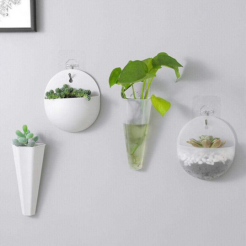 1 PCS Wall Decorative Plastic Hanging Planters Pot Wall Mounted Flower Planter Garden Indoor Wall Decor Durable for Plants