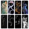Transparent Phone Case Cover for Samsung Galaxy S25 S24 S23 S22 S20 S21 FE Ultra S24 S23 S10 S10E Plus 5G Proud Cat Pattern Bags