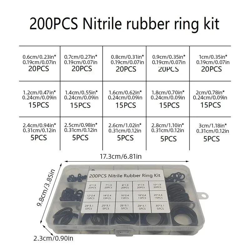 NBR VMQ FKM CS Rubber O Ring Seal Set Automotive Plumbing Air Waterproof Black Washer Kit for Car Repair Faucet