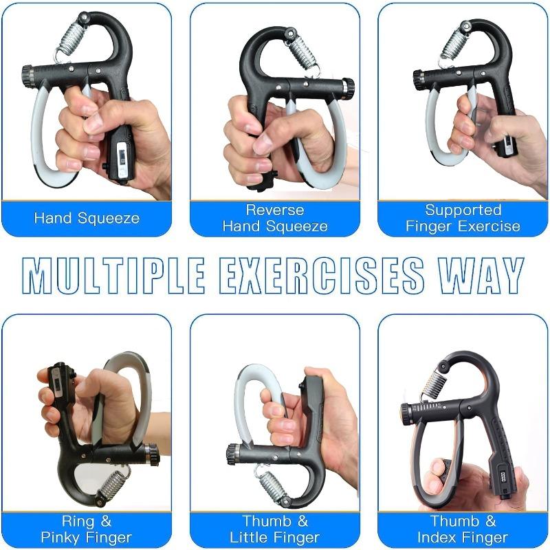 10-100Kg Adjustable Grip Strength Device for Fitness Rehabilitation Training, Wrist Strength Counting for Muscle Exercise