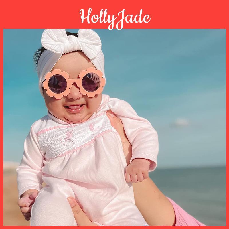 Round Baby Polarizrd 024 Months Sun Flower Flexible Bendable Flower Baby Polarized Sunglasses With Strap For Newborn Infant