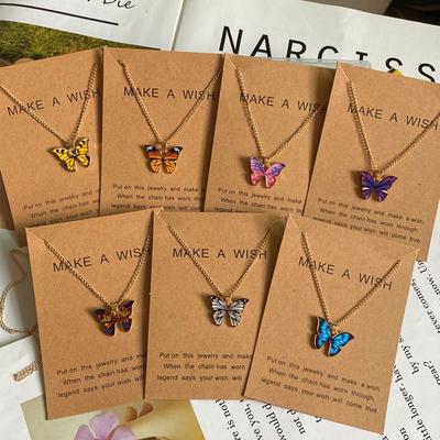 Collier à la mode pour femmes, Style coréen, pendentif papillon, cadeau pour fille, joli bijou de cou, nouvelle collection