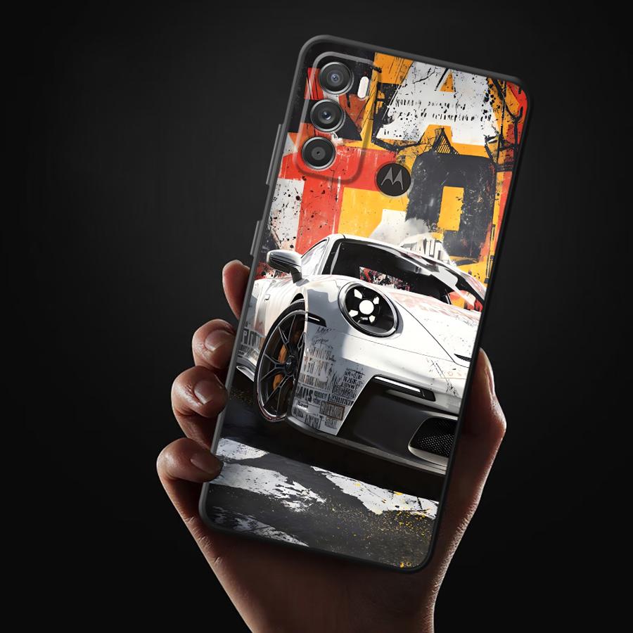 Case for Motorola Moto G71 G32 G22 Edge40 Edge 20 Pro 30 Lite G53 G30 G50 G51 G73 G60s G52 Phone Cover JDM Sport Car