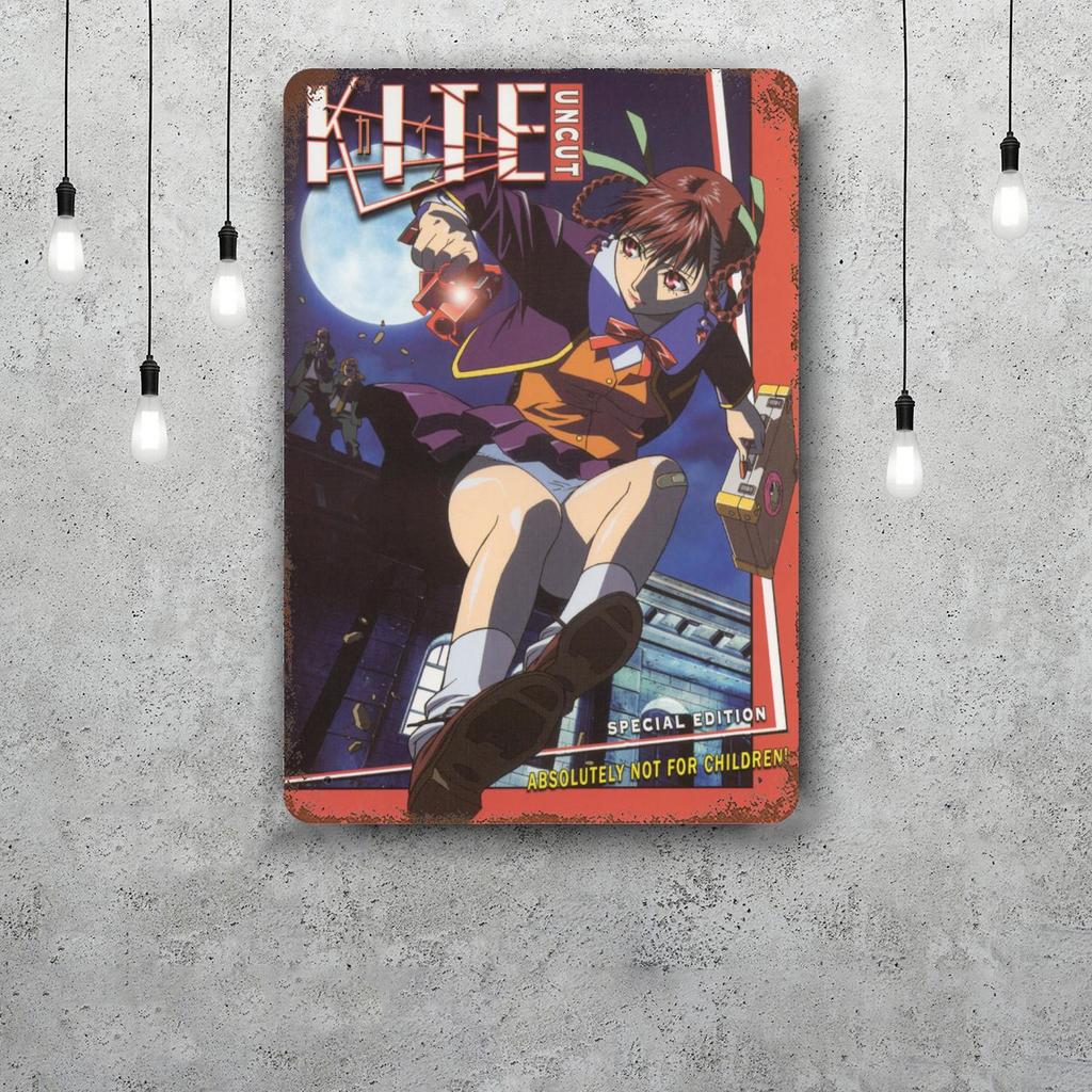 A kite ova Cartoon Classic Poster Rusty Metal Plaque Retro Decorative Plate Bar Man Cave Garage Club Metal Sign Wall Decoration
