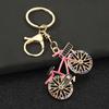 Keychain Pendant Sparkling Rhinestones Bicycle Design Zinc Alloy Key Chain with Lobster Clasp Electroplated Key Holder Backpack Car Accessory