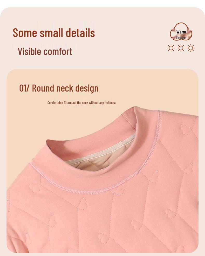 500g Extra Thick Fleece-Lined Quilted Thermal Set for Men & Women - Middle-Aged & Elderly