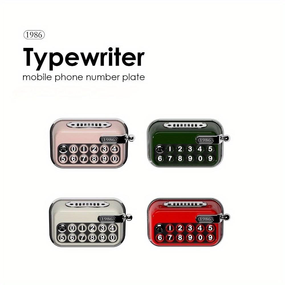 Car Interior Accessories Retro Typewriter Temporary Parking Card Auto License Stop Sign Telephone Number Plate Hidden