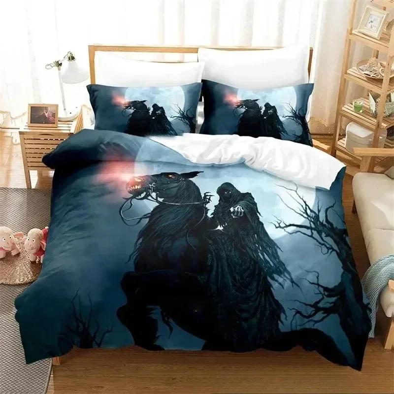 

New 3D Print Dark Grim Reaper Bedding Set Bedroom Soft Modern Bedspreads Comefortable Duvet Cover Quilt Cover And Pillowcase EU Single(135*200cm)3pcs