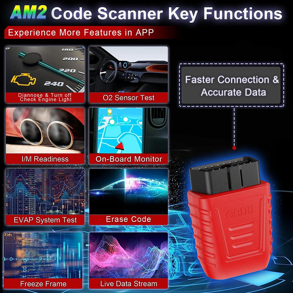 With Automatic Scanning Bluetooth 5.0 Car Accessories read&clear the fault codes For IOS Android Windows