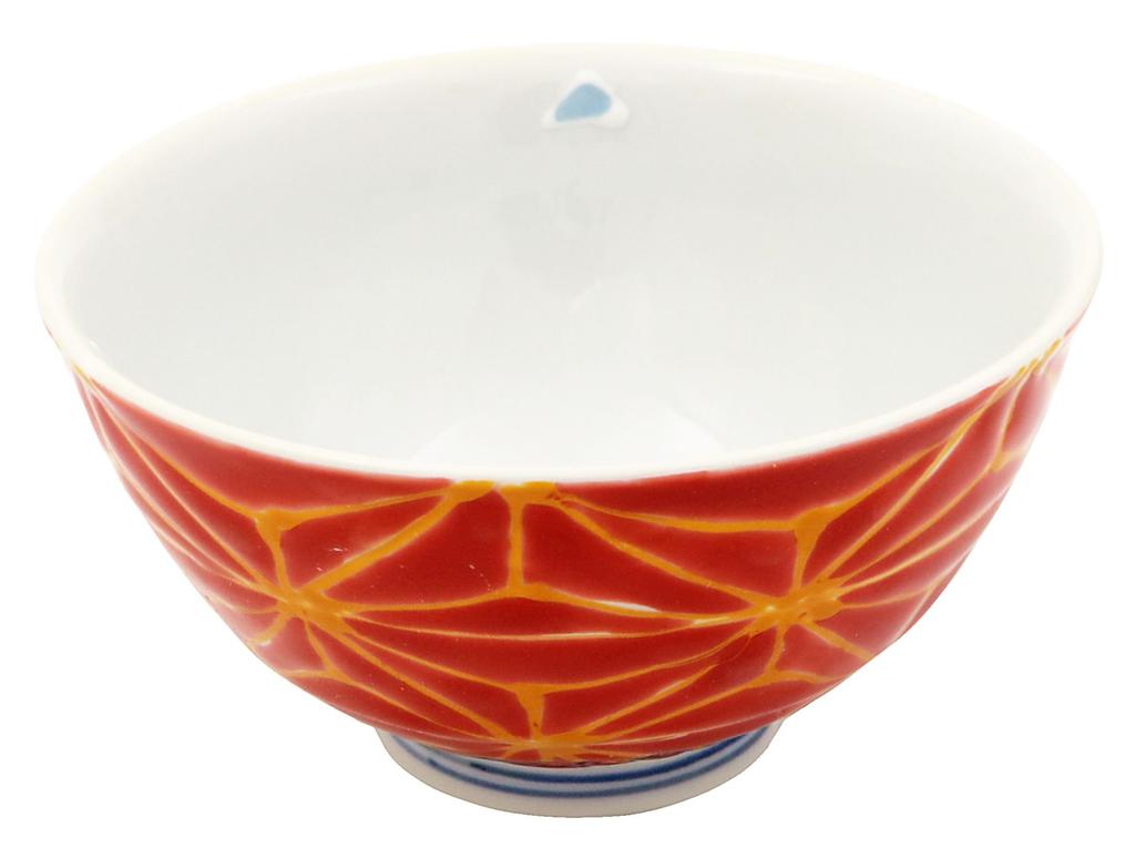 Hasami Ware Daishingama Colorful Hemp Leaf Rice Bowls (Pair) (Gift Boxed)