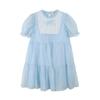 Girls' Colorful Sequin Bow Puff Sleeve Dress