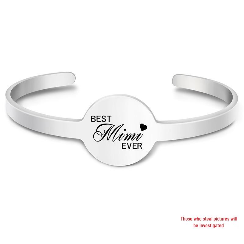 Brățară Metalică Transfrontalieră din Oțel Titan: Brățară gravată Cadou de Crăciun pentru vacanța în familie