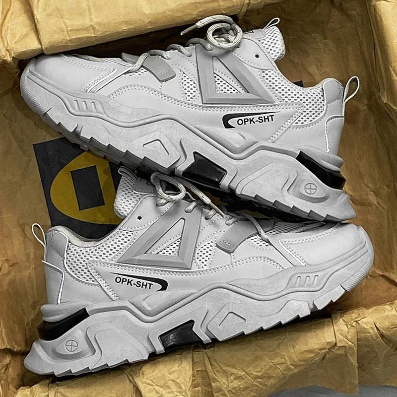 Fashion Men's Breathable Thick Soled Casual Mesh Sneakers Outdoor Running Shoes Summer New Tennis Men Soft Soles Comfort Male Sneakers