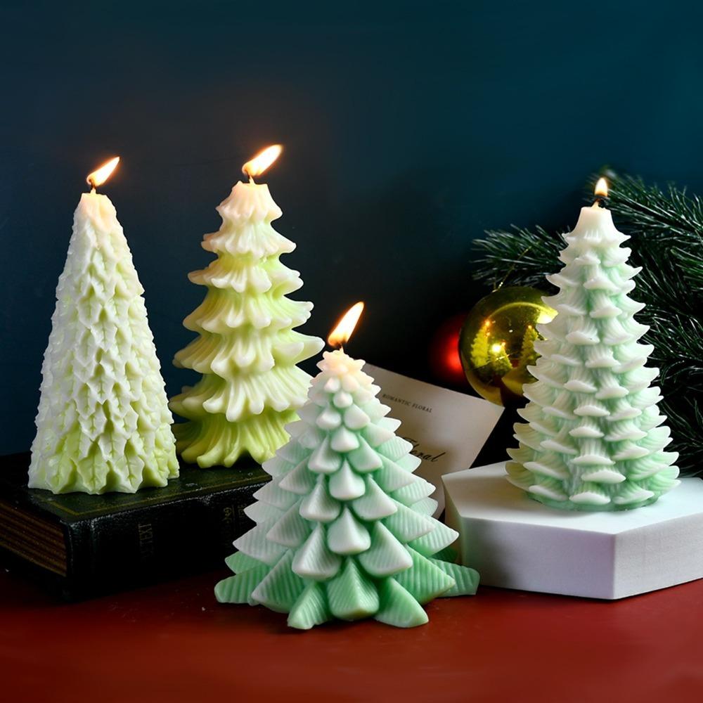 Silicone Candle Mold Tower Christmas Tree Resin Plaster Mold Scented Candle Molds  Party Decoration