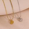 18K Gold Titanium Stainless Steel Planet & Snake Bone Pendant Necklace for Women