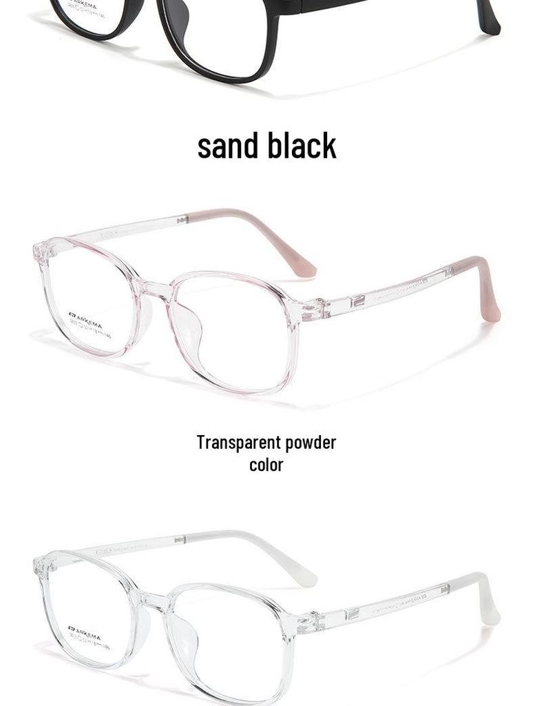 Trendy TR90 Oval Ultra-Light Transparent Glasses Frame for Teens - Myopia Compatible