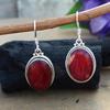 Red Ruby Earring, Oval Earring, Handmade Earrings, 925 Sterling Silver Earrings, Gift for her, Light Weight Earrings