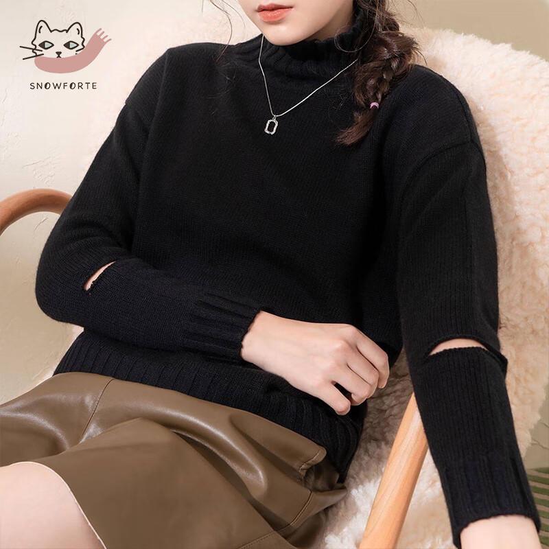 

Sinuofude Women s Semi-High Neck Cashmere Blend Loose Knit Sweater S (160/84A)