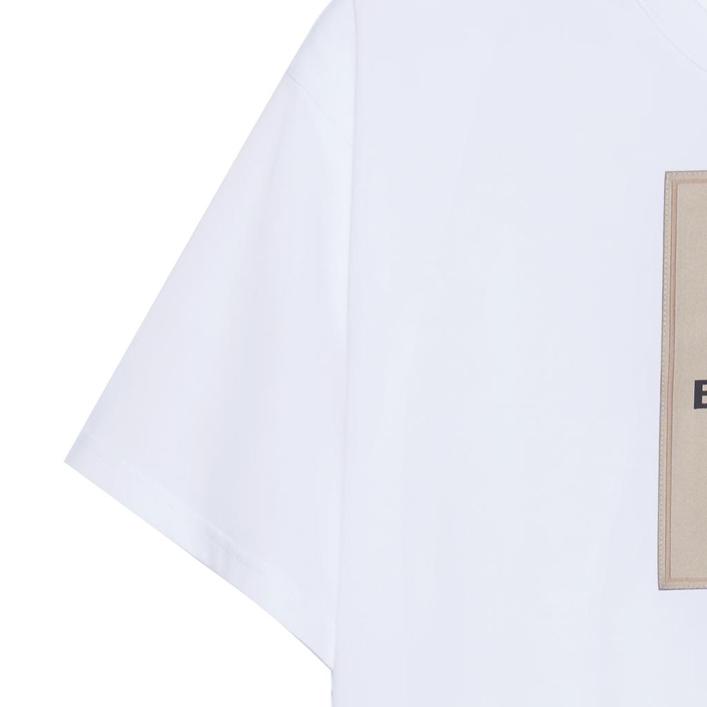Burberry T-Shirts Men's White Crew Neck Moderate 80575291