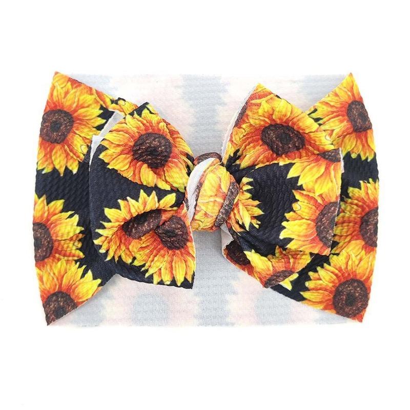 New Baby Headband, Cute Floral Seamless Wide-brimmed Children's Headscarf, Bow Baby Hair Accessories