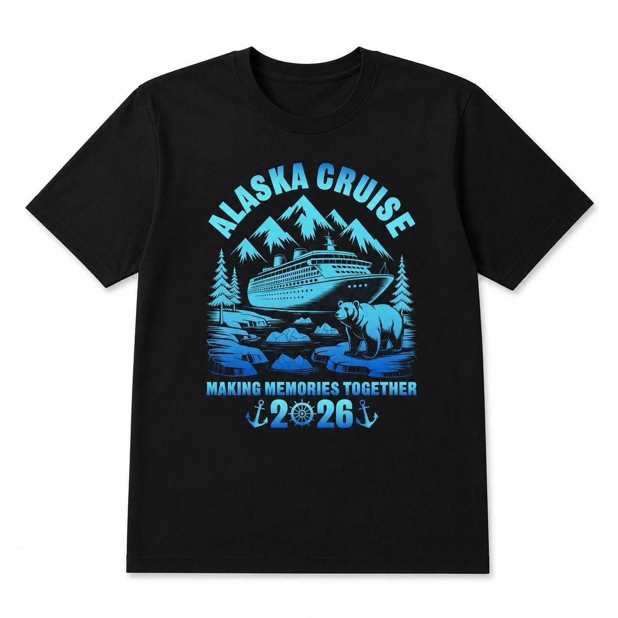 Alaska Cruise 2026 T-Shirt Family Vacation Matching Souvenir Graphic Tee XL