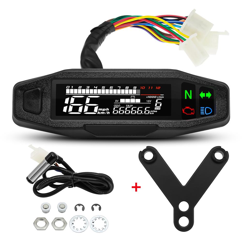 Moto Dashboard Digital Motorrad Tachometer Für Russische KR200 Speed Gauge Tacho Meter Motorrad Zubehör 8-16V