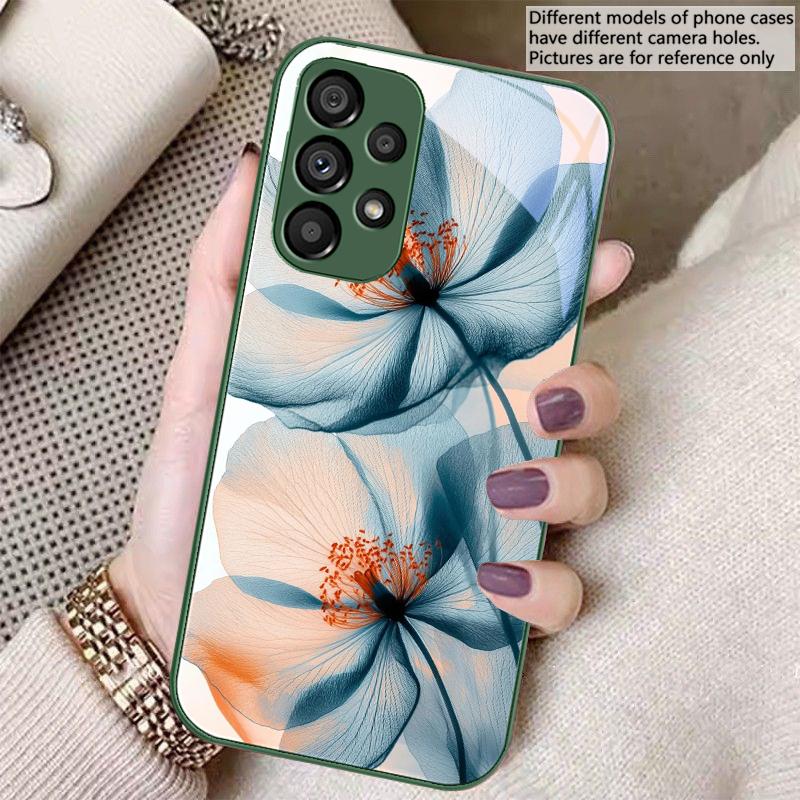 Fleur de Lys Violette Pour Samsung Galaxy S23 Ultra 24 Plus S20 21 FE S25 Ultra A70 A72 73 51 52 53 Coque de Téléphone en Verre Trempé
