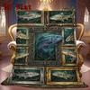Fish Collection 2D Flat Pattern Flannel Blanket, High Quality All Seasons, Home Decor, Warmth and Comfort, Perfect for Christmas Gifts.