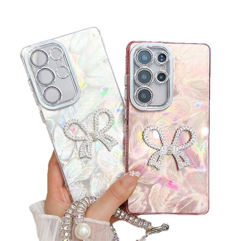 Dreidimensionales Schleifenplattieren Imd Geeignet für Samsung S25 UltraA36A16 Handyhülle mit Armband Objektivfolie S24