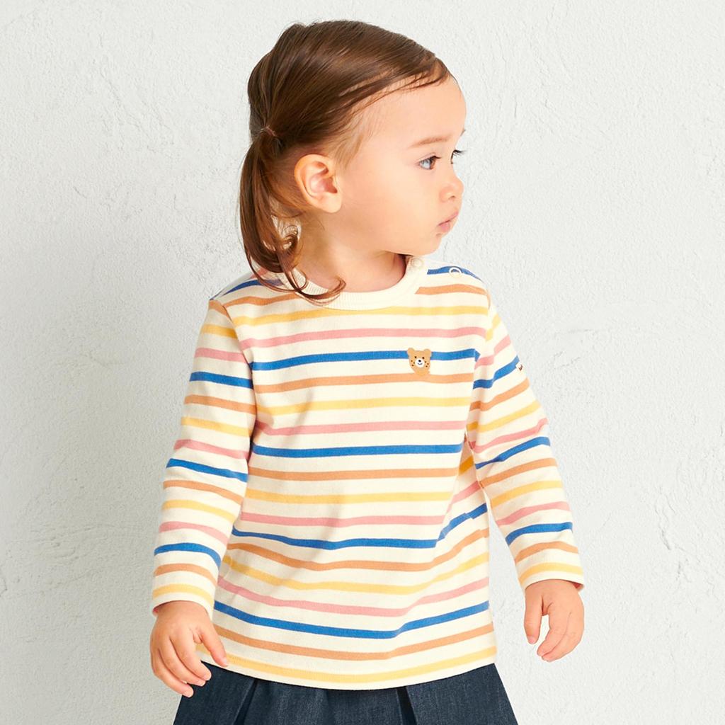 MIKIHOUSE HOT BISCUITS Long Sleeve T-Shirt, Boys and Girls, Baby, Children's Clothing, Multicolor, 120cm, Size 70-5212-146