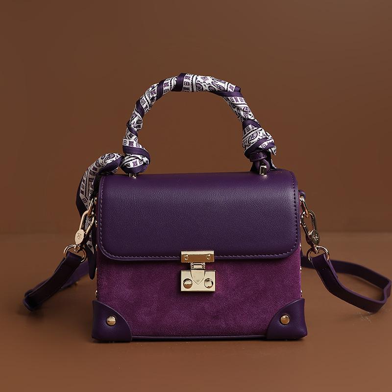 

Женская роскошная фиолетовая сумка через плечо - элегантный стиль для поездок на работу 19*8*13 cm фиолетовый