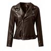 New women's short PU leather jacket motorcycle jacket slim and thin European and American style fashion versatile coat