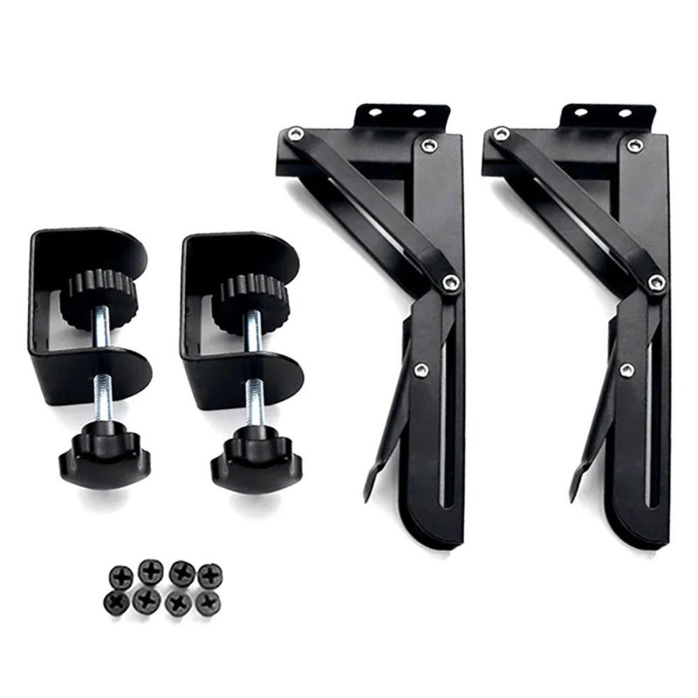 2PCS L-shaped Foldable Desktop Shelf Bracket Heavy-duty Folding Shelves Work Bench