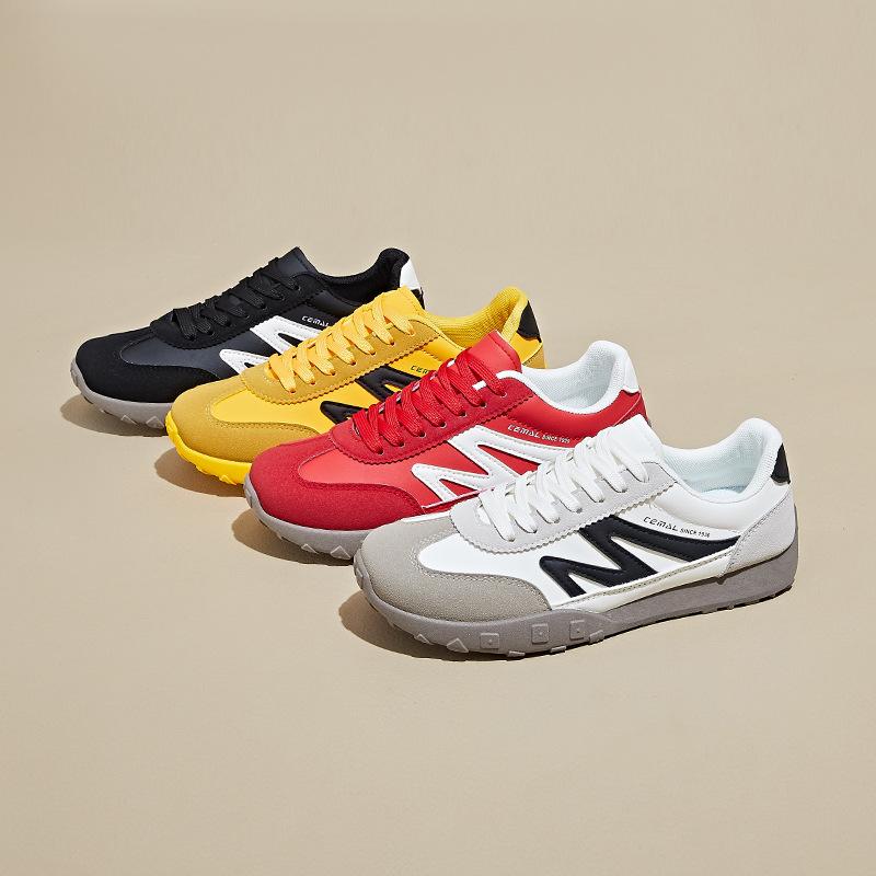 Women‘s Casual Running Sneakers Breathable PU Leather Anti-Slip Chunky Platform Walking Shoes for Women Outdoor Comfortable Lace-up Tennis Sneakers