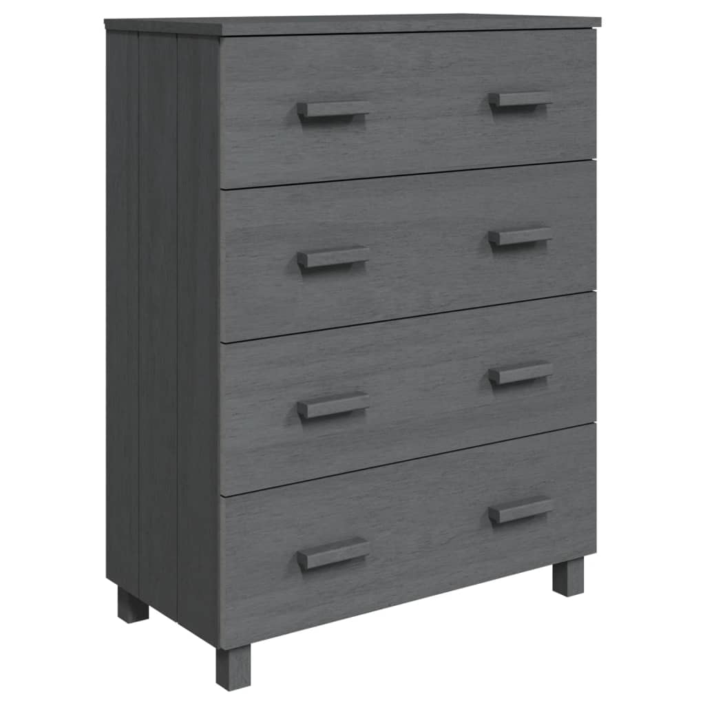 Vidaxl Komoda Hamar, Ciemnoszara, 79X40X103,5 Cm, Lite Drewno Sosnowe
