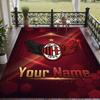 Custom Text Printed Rug AC Milan Non Slip Floor Carpet For Home Room Decor