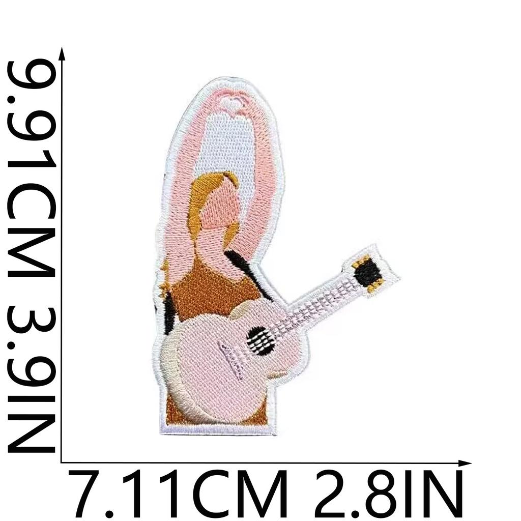 Taylor Singer Embroidery Cloth Sticker Rock Music Patch Sticker Guitar Player Computer Embroidery Label Bag Decoration Diy Sticker