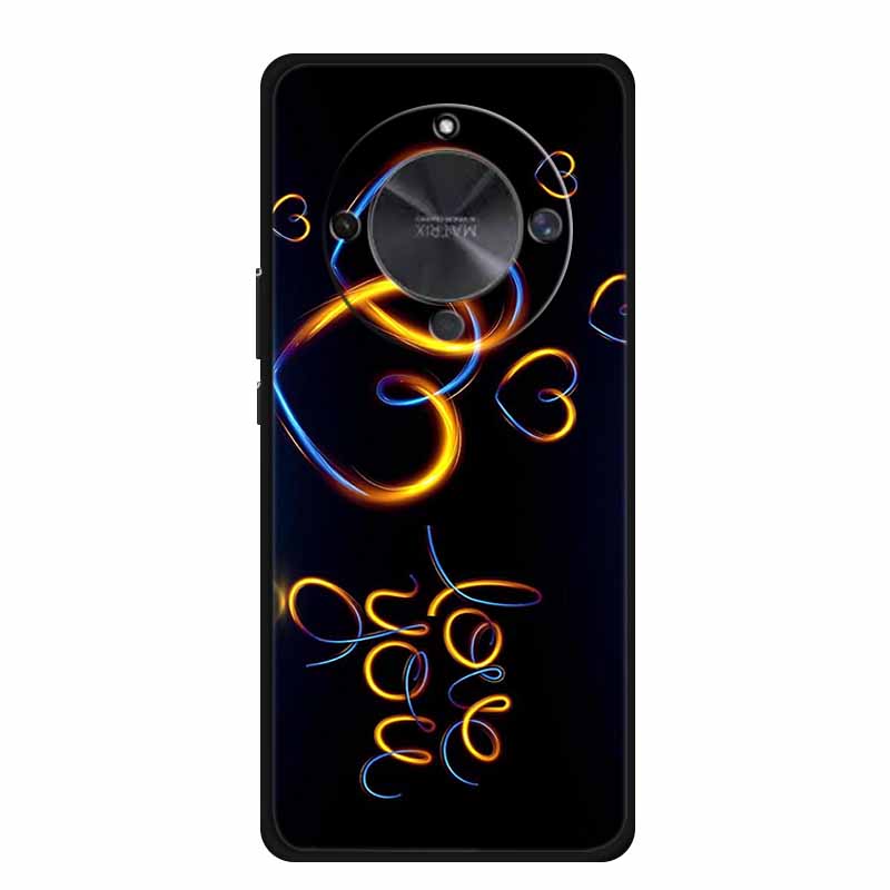 Phone Case For Honor X70 5G 2025 Case X 70 Coque Flowers Black Silicone Soft Back Cover For Honor X70 Cases HonorX70 Funda 6.79"